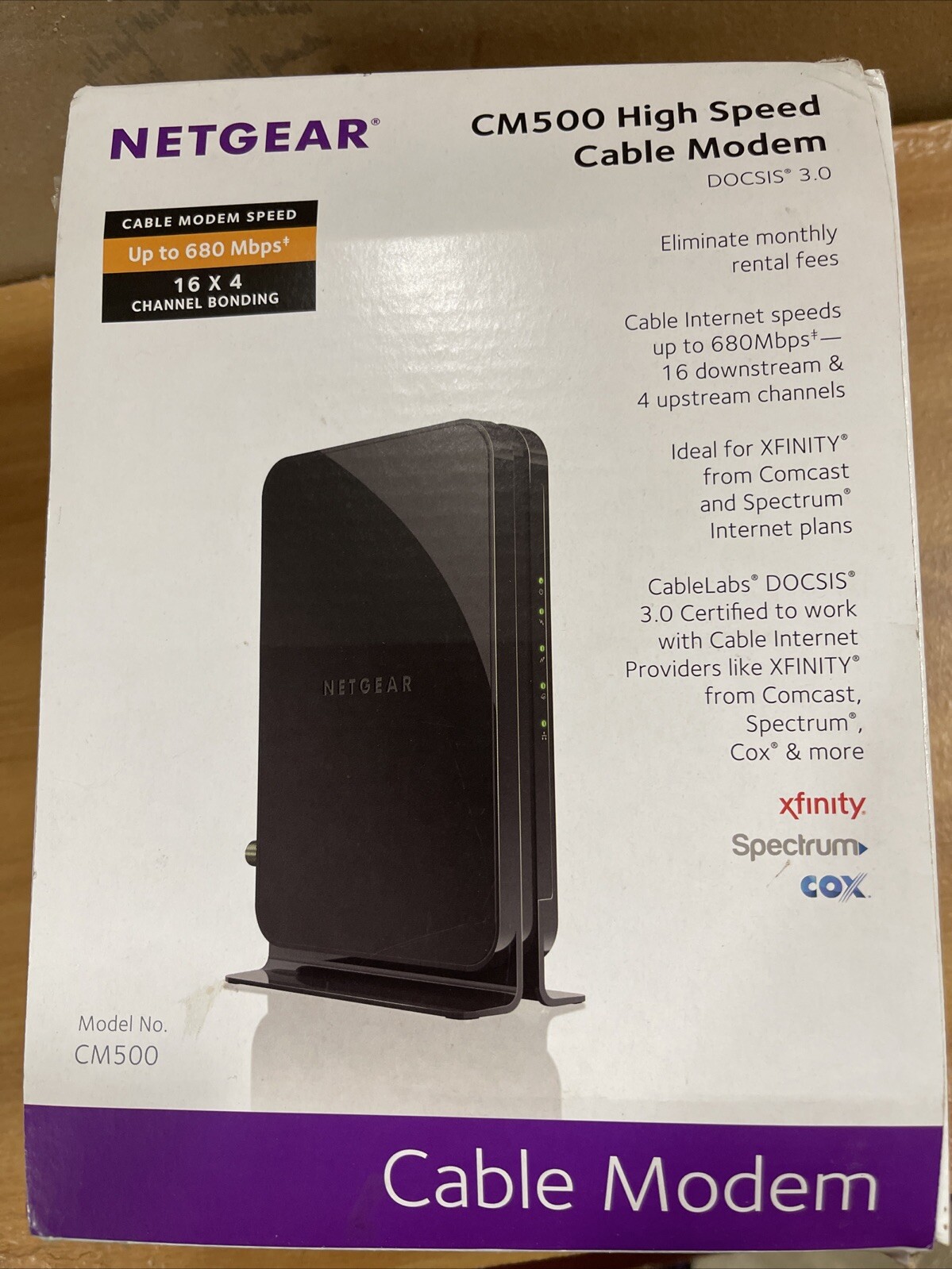 NETGEAR Cm500-1aznas 16×4 DOCSIS 3.0 Cable Modem Max Download Speeds of 686mbps
