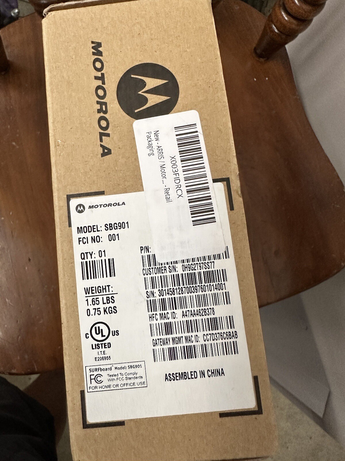 Motorola SURFboard (SBG901) 30.72 Mbps New