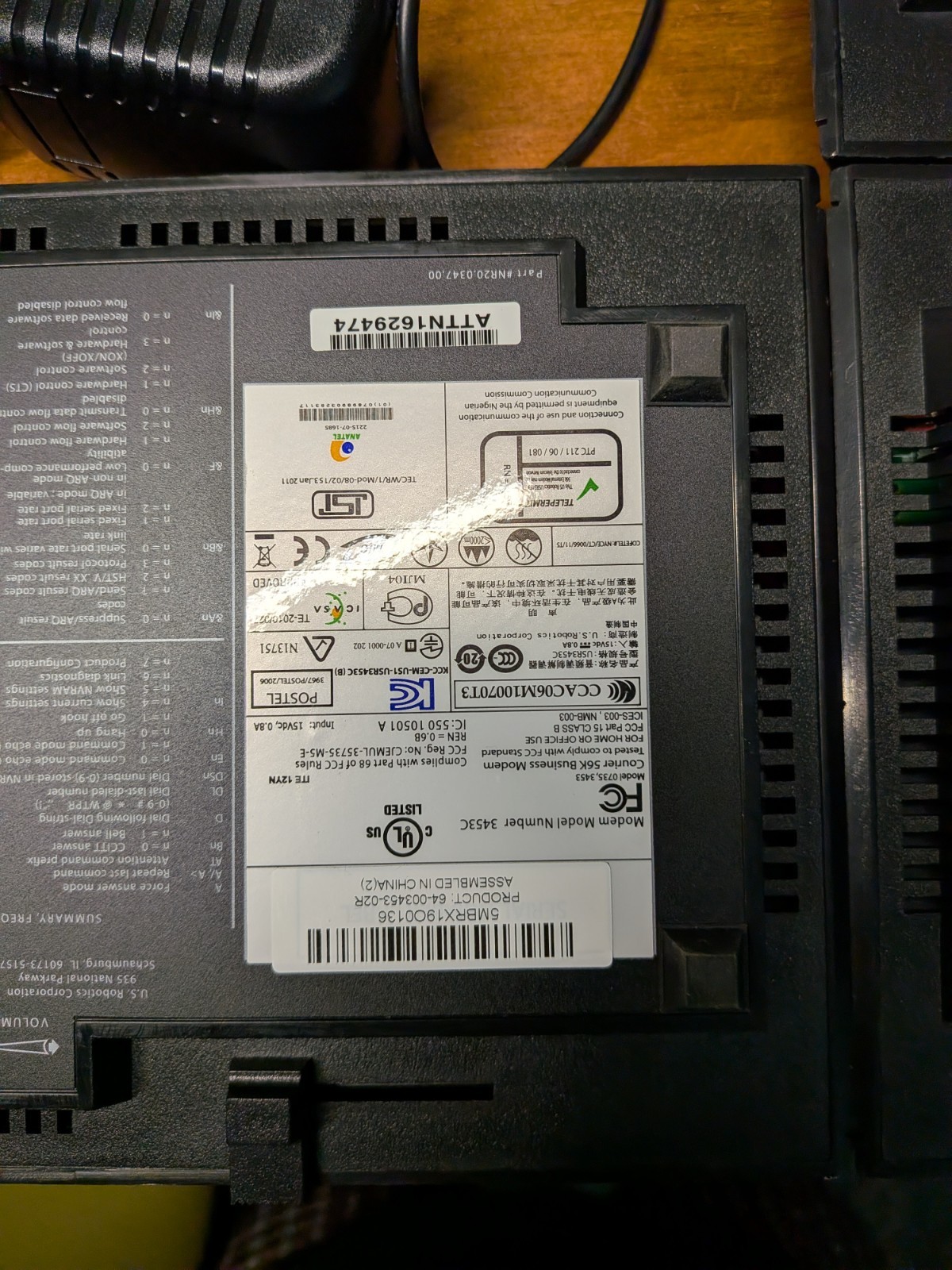 US Robotics Courier 56K Modem 1.020-091-B