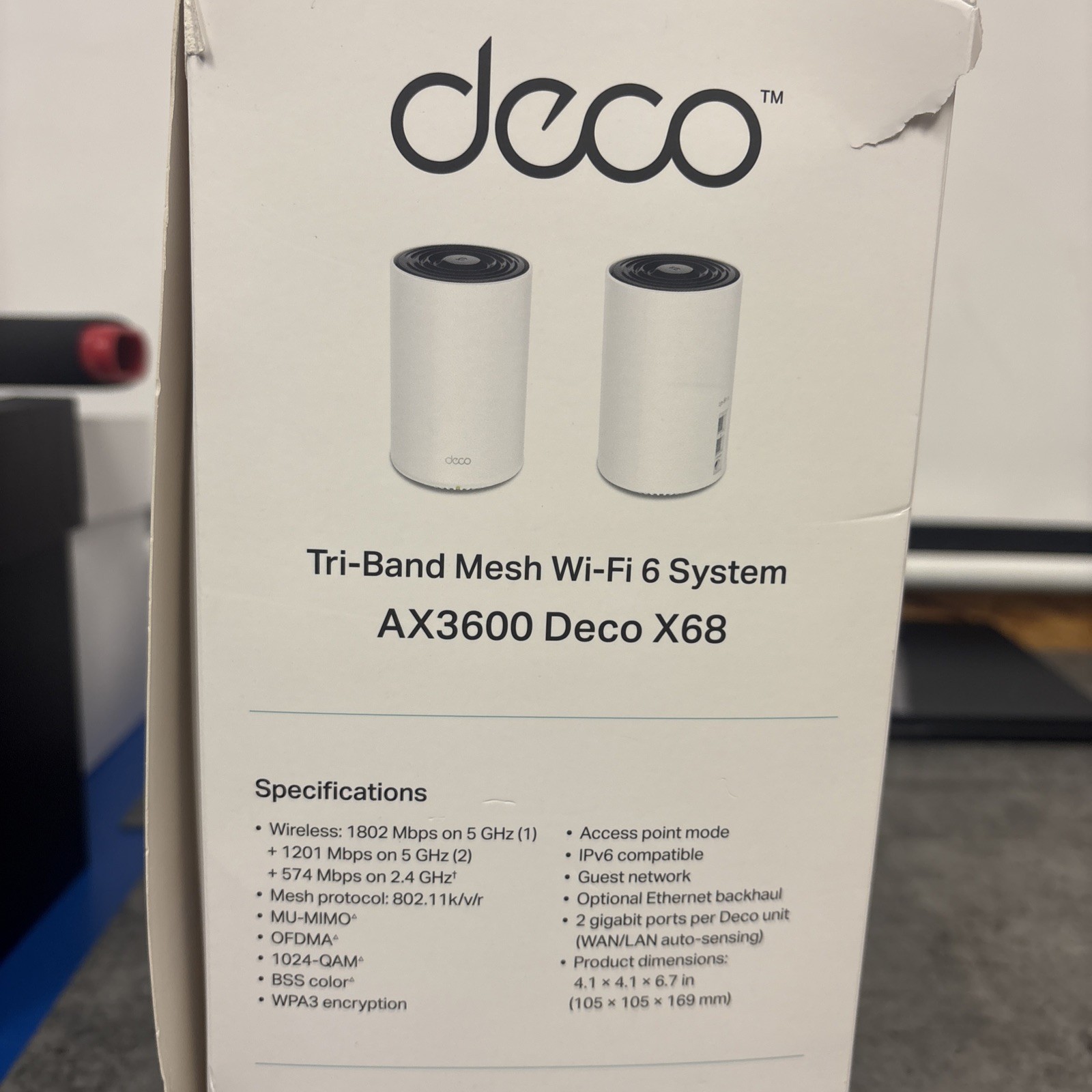 2 TP-Link Deco X68 Tri Band WiFi 6 DECO X68 AX3600 Whole Home Mesh WiFi System