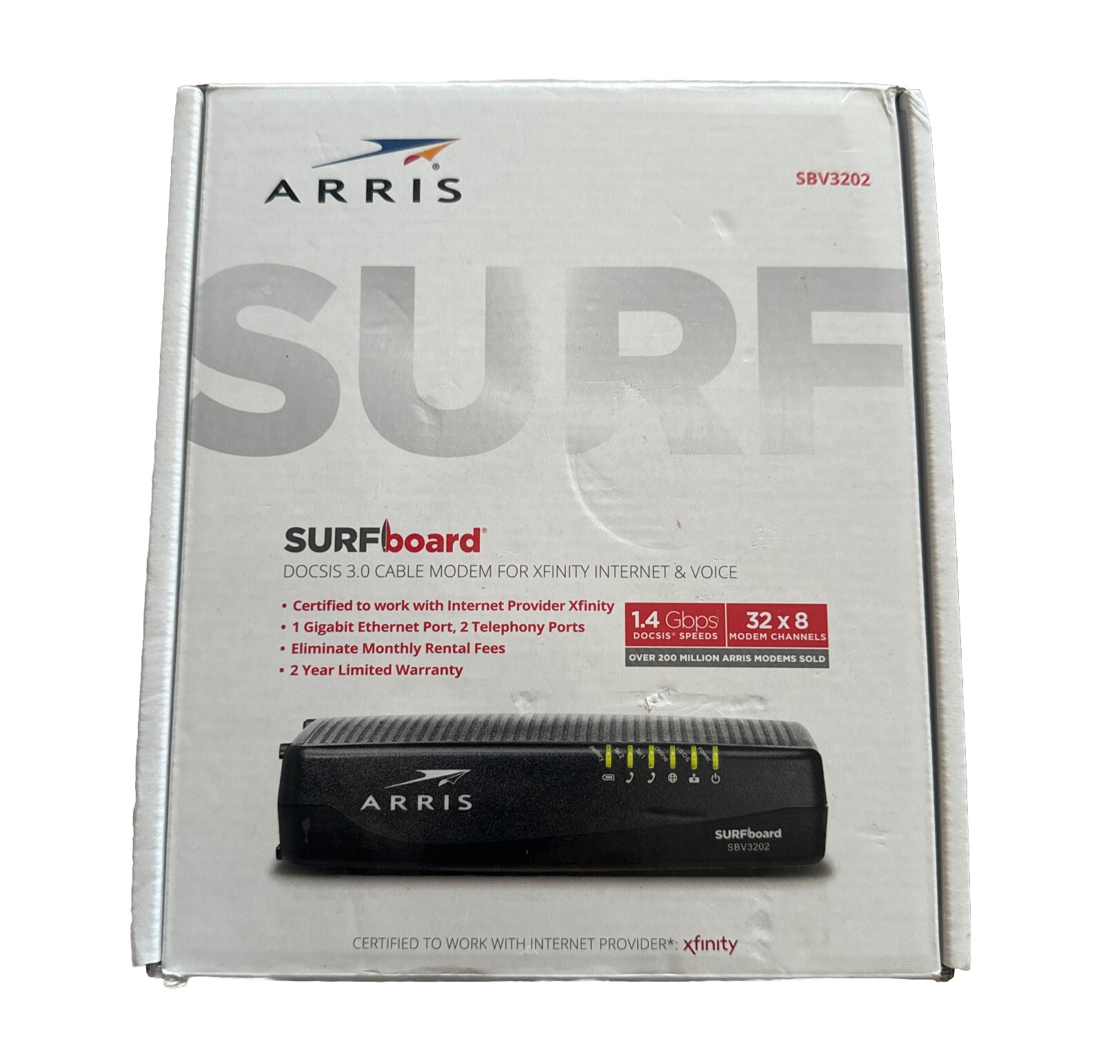 Arris Surfboard DOCSIS 3.0 SBV3202 Cable Modem Internet & Voice – Open Box! 🔥