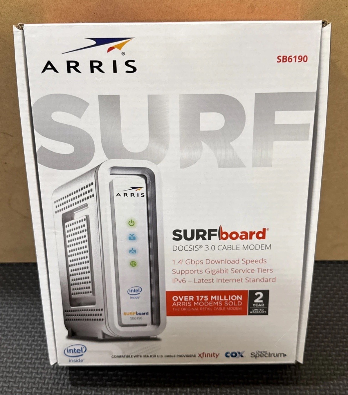 ARRIS SURFboard SB6190 DOCSIS 3.0 32 x 8 Gigabit Cable Modem IPv6
