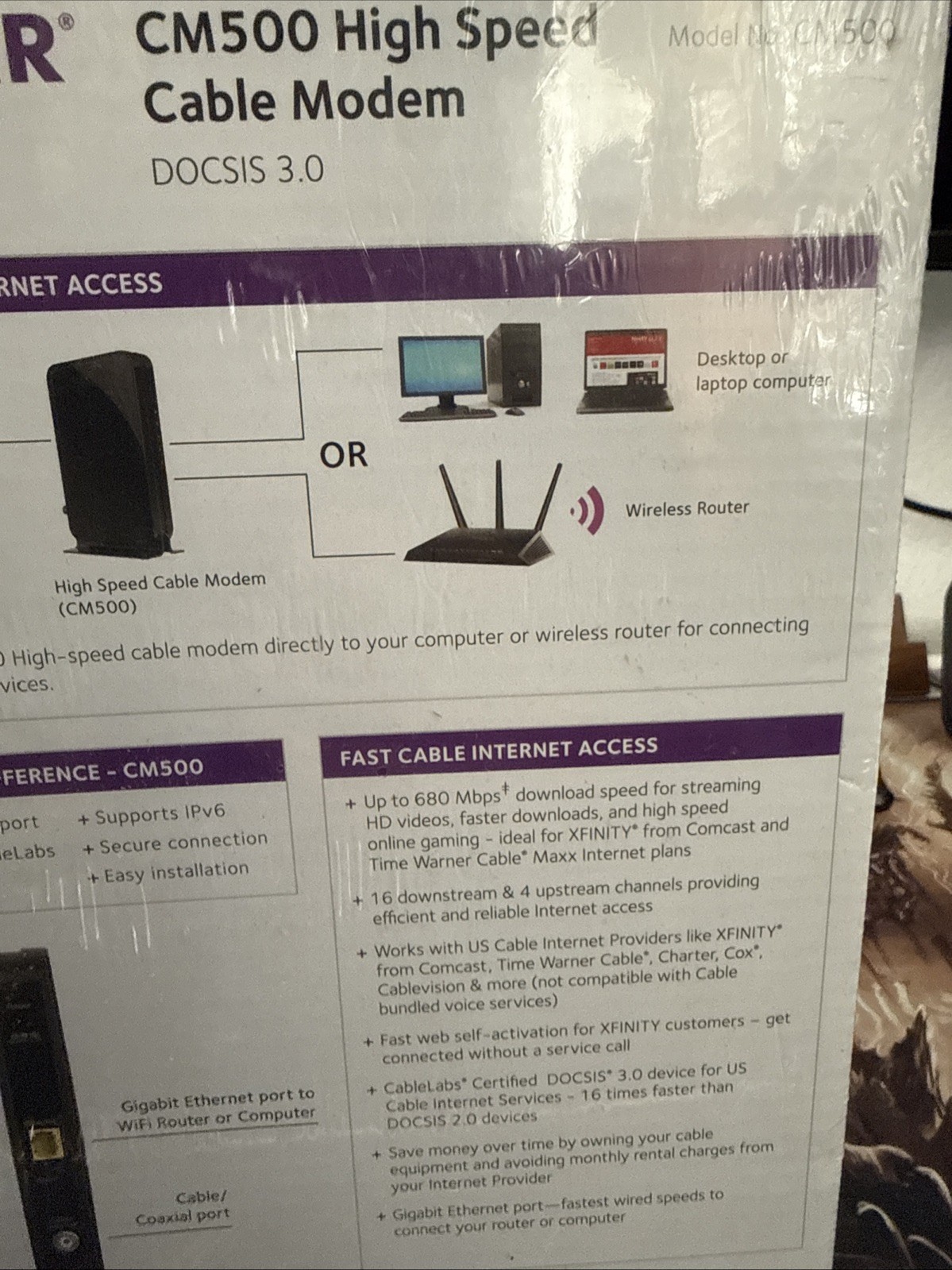 NETGEAR CM500-1AZNAS DOCSIS 3.0 Cable Modem