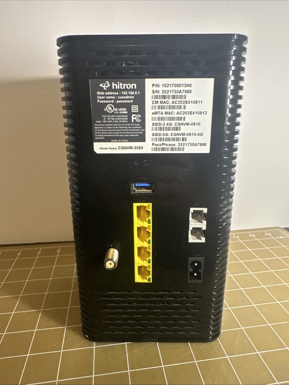 Hitron CGNVM-3582 DOCSIS 3.0 32×8 4×4 5GHz Gateway Wi-Fi Modem