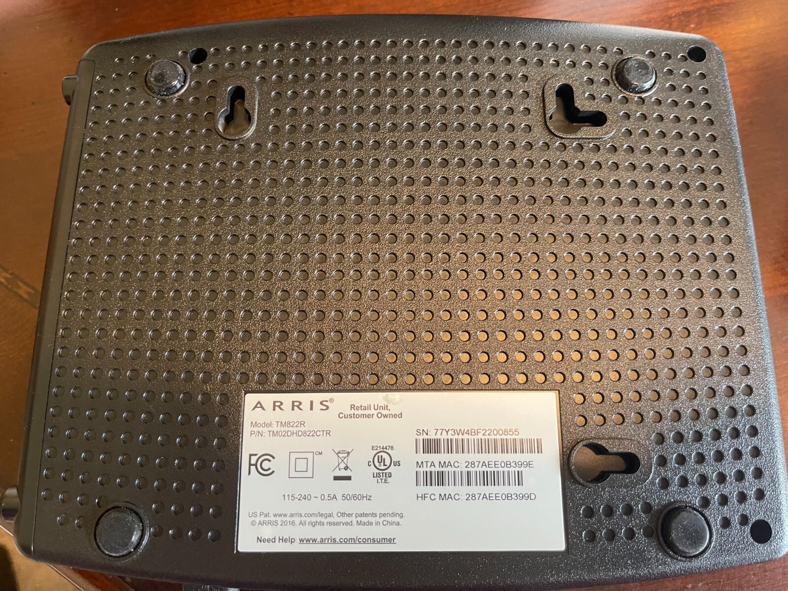 ARRIS – SURFboard Telephony Voice Cable Modem – Black TM822R – 8 x 4 DOCSIS 3.0