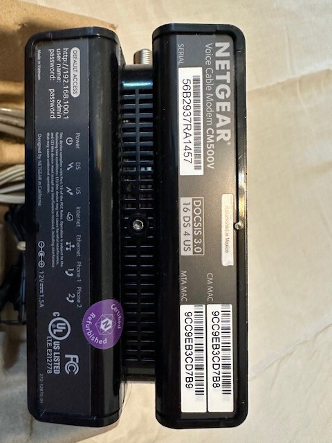 NETGEAR CM500V Cable Modem for Internet & Voice 680 Mbps