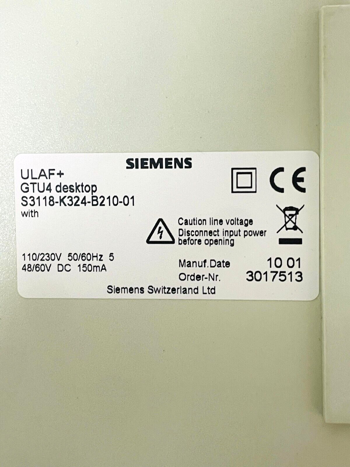 SIEMENS GTU4 S3118-K324-B210-01 Desktop Modem