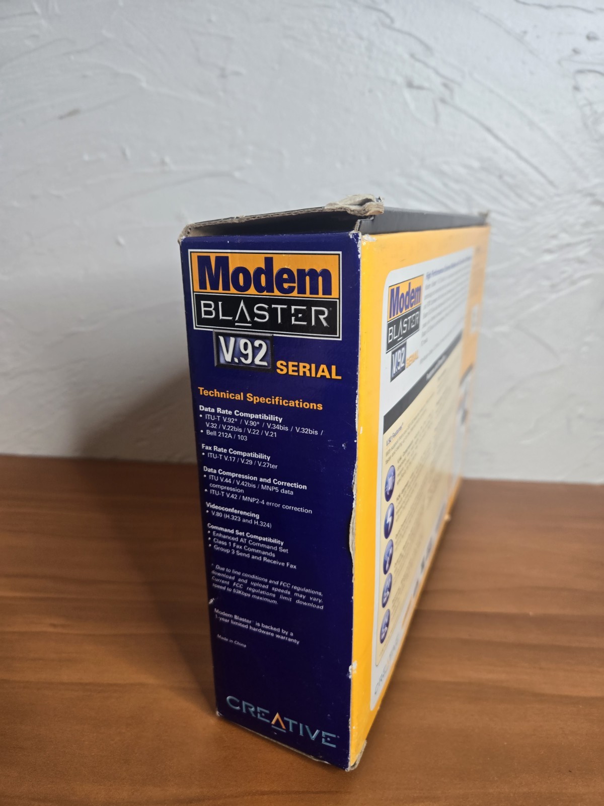 NEW Creative Modem Blaster V.92 Serial External 56K Dial-Up Modem NIB Retro PC