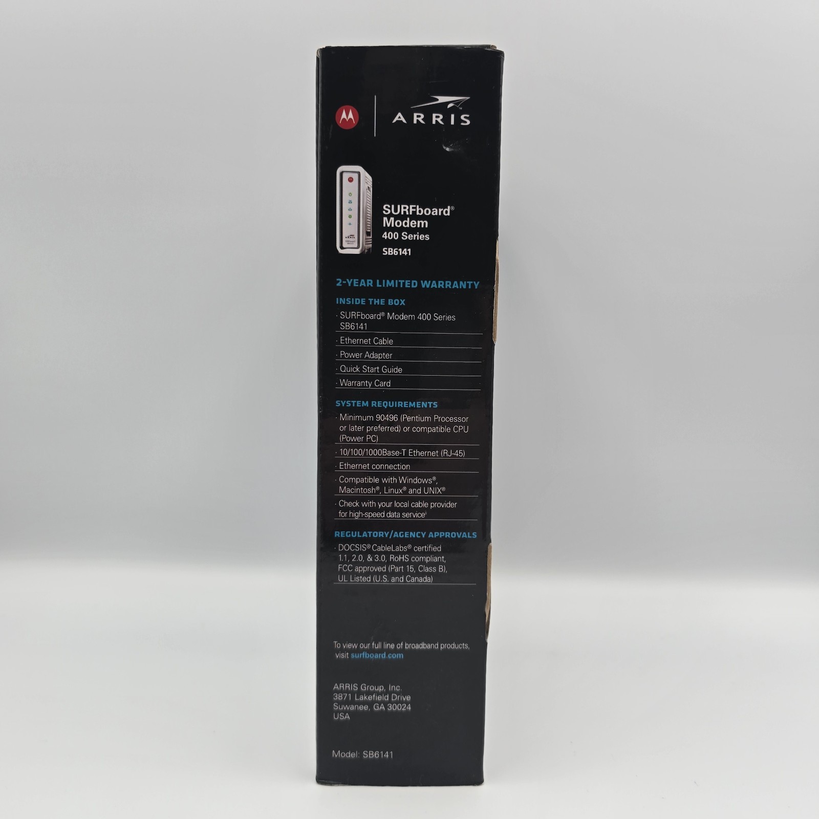 Motorola Arris SURFboard Modem 400 Series SB6141 343 Mbps DOCSIS 3.0 Ethernet