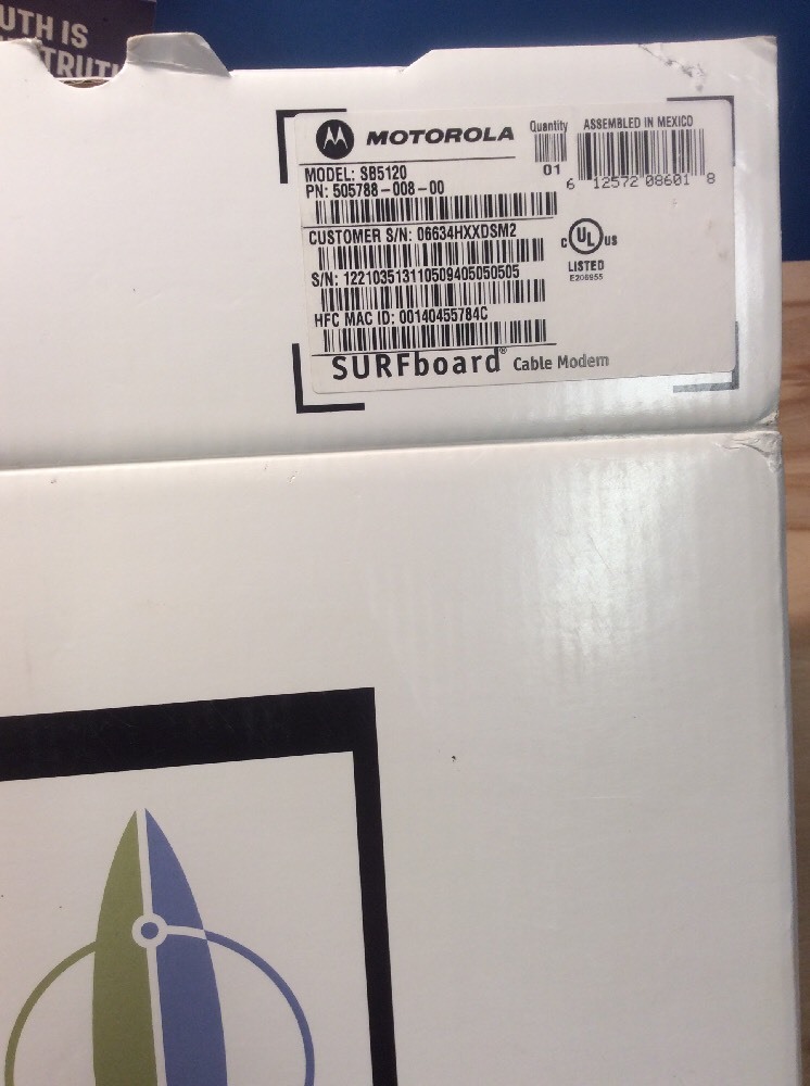 Motorola Surfboard Cable Modem SB5120 Preowned Networking Computer Hardware