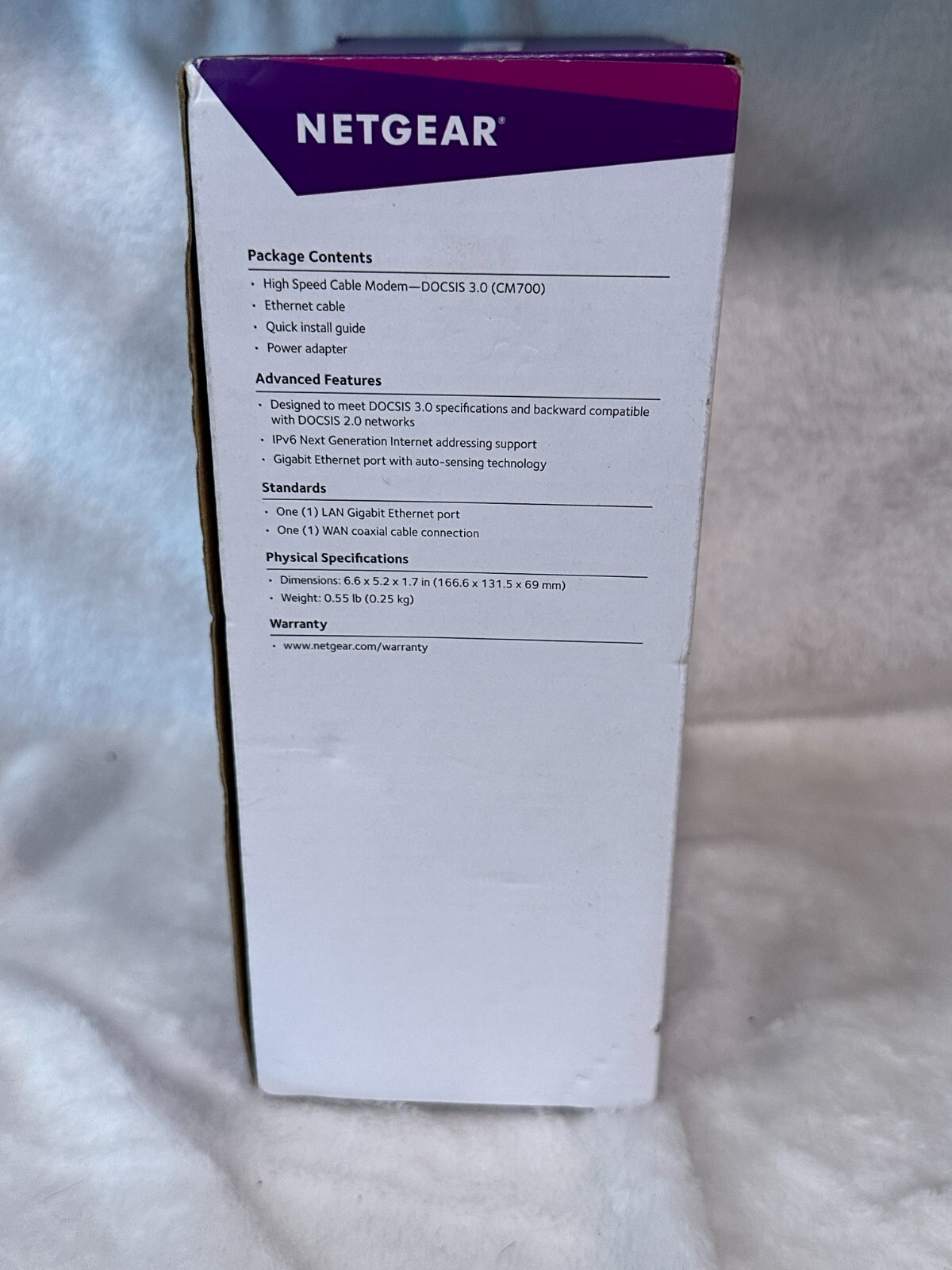 NETGEAR CM700-100NAS Cable Modem