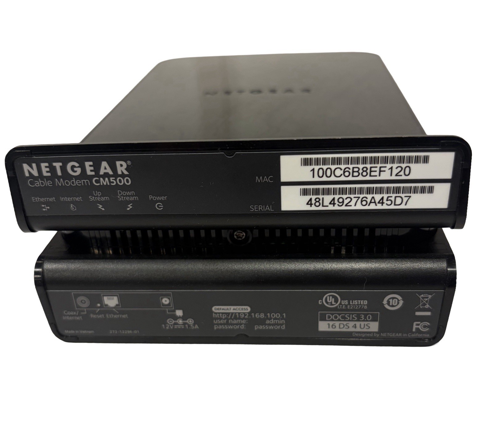 Netgear DOCSIS 3.0 Cable Modem (Model CM500)
