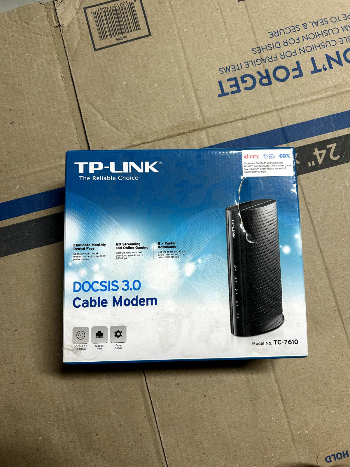 TP-LINK TC-7610 DOCSIS 3.0 Cable Modem Model: TC-7610