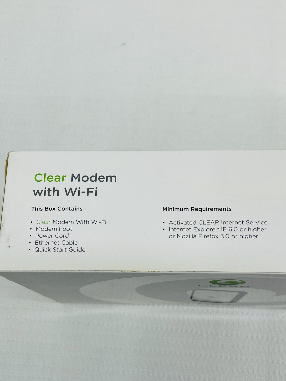 CLEAR Modem With Wifi Model # WIXFBR-117 w/ Original Box & All Accessories