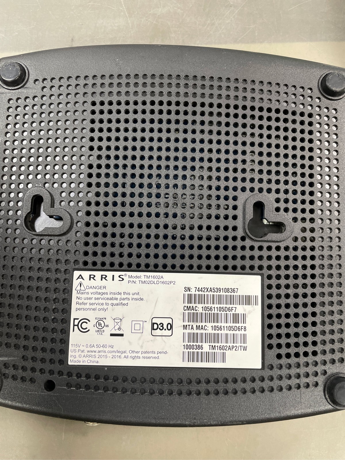 ARRIS TM1602A Docsis 3.0 16×4 Telephony Modem Optimum & TWC (Renewed)