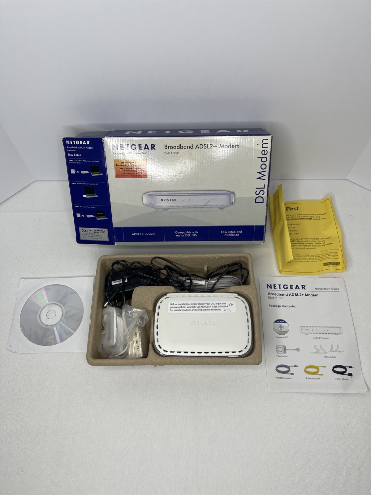 Netgear Broadband DM111PSP-100NAS Wired Single Ethernet Port ADSL2 Plus Modem