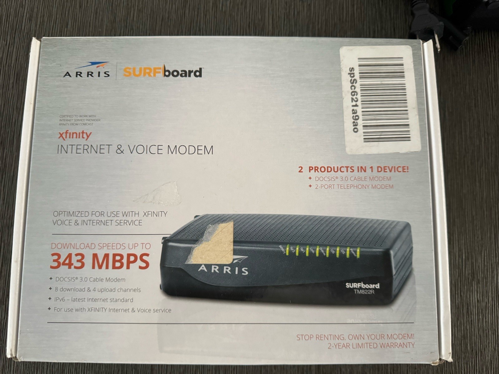 ARRIS TM822R Internet &amp Voice DOCSIS 3.0 Modem Good Condition