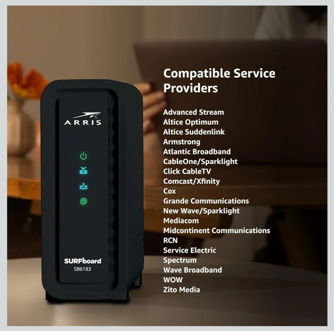 ARRIS Surfboard SB6183 DOCSIS 3.0 Cable Modem 16×4 686Mbps **NEW SEALED IN BOX**