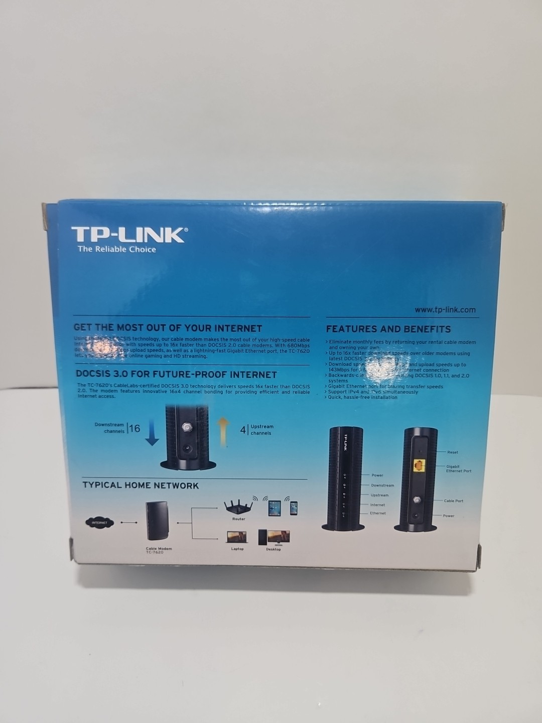 TP-LINK TC-7620 680Mbps Cable Modem No Power Cord