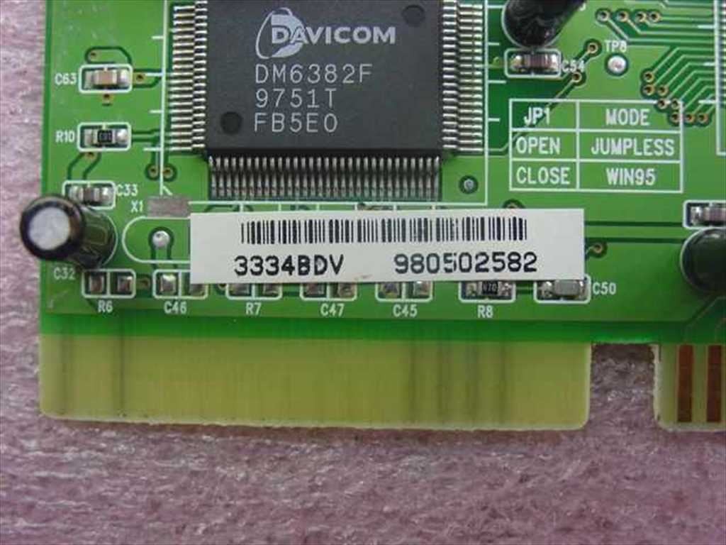 Davicom Voice Modem Serial Wave Card – Vintage 3334BDV
