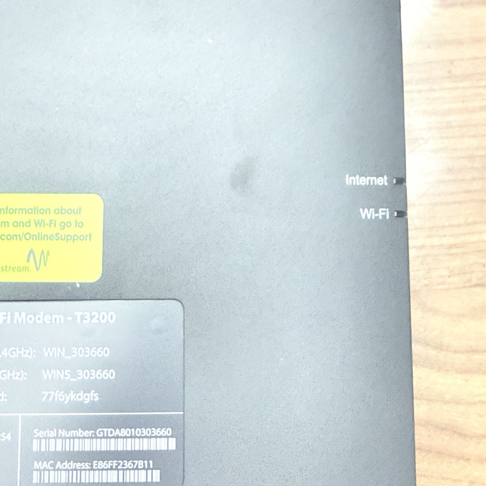 Actiontec Kinetic Windstream T3200 WiFi Modem NO CORDS