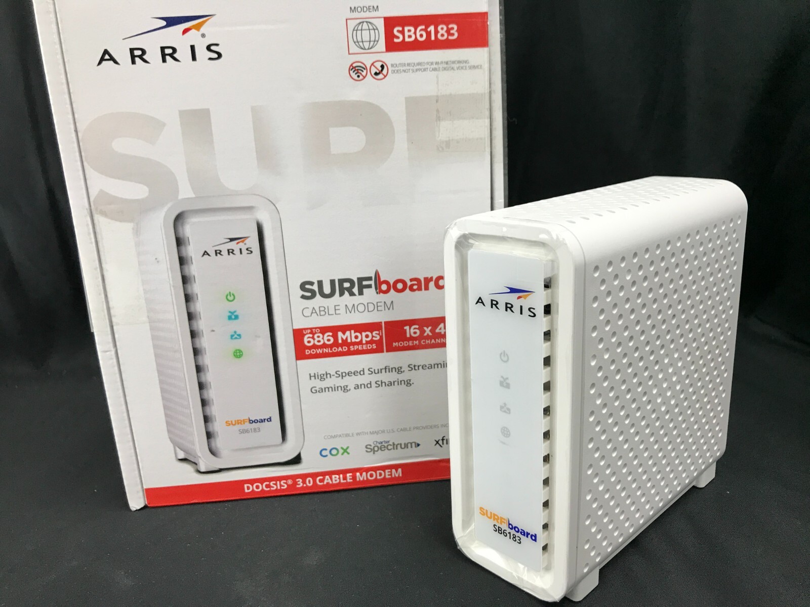 ARRIS SURFboard SB6183 DOCSIS 3.0 Cable Modem – No AC Adapter