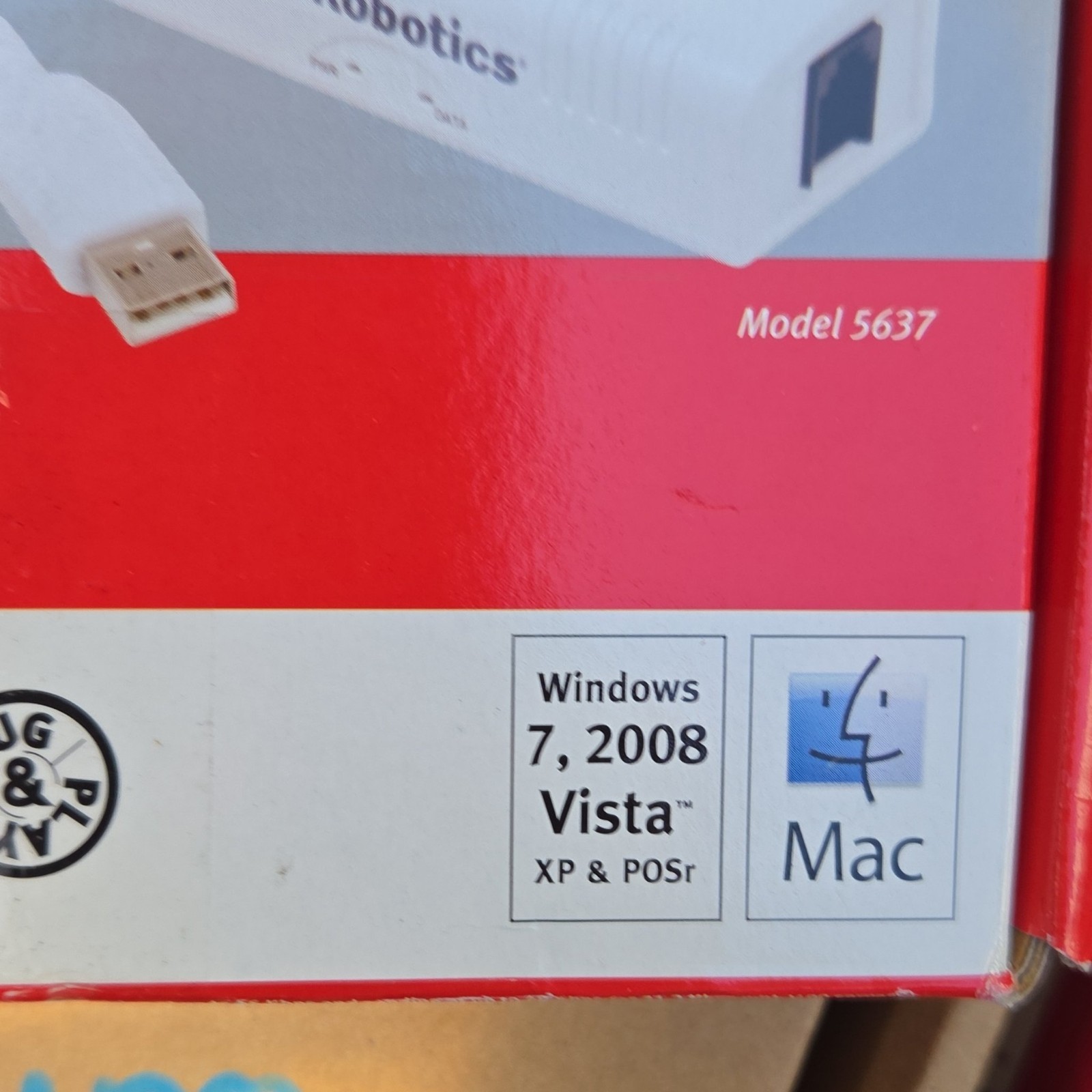 USRobotics 56K USB Modem 5637 V.92 External Dial-Up Fax Plug & Play