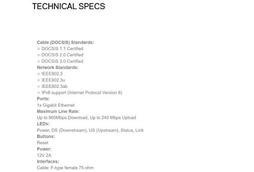NO WIFI – LINKSYS HIGH SPEED DOCSIS 3.0 24X8 CABLE MODEM CM3024