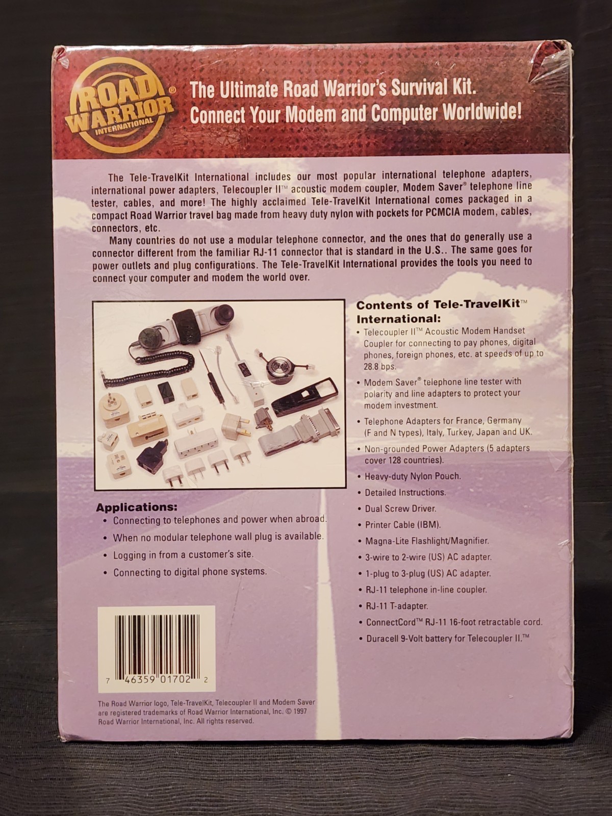 Vtg Road Warrior Tele-TravelKit International Modem Telephone Connectivity Kit