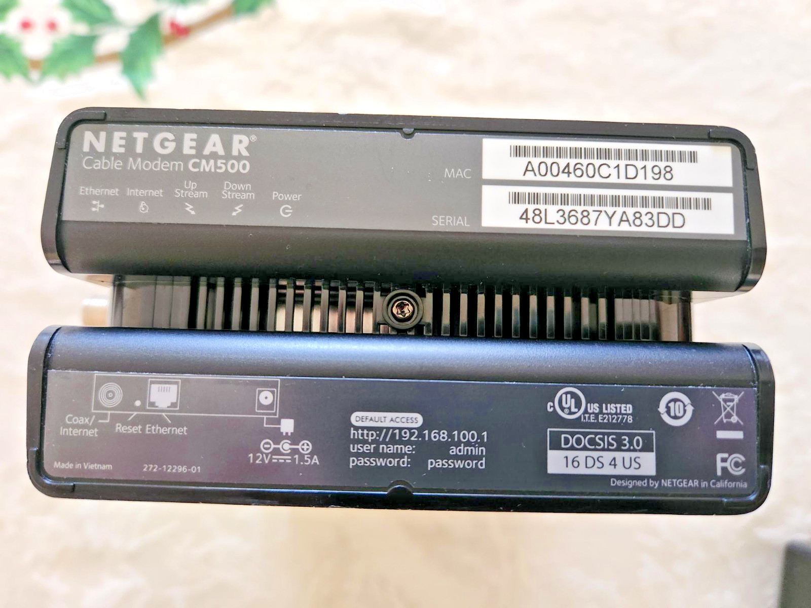 NETGEAR Cable Modem CM500, DOCSIS 3.0, Compatible with Optimum, Xfinity & More