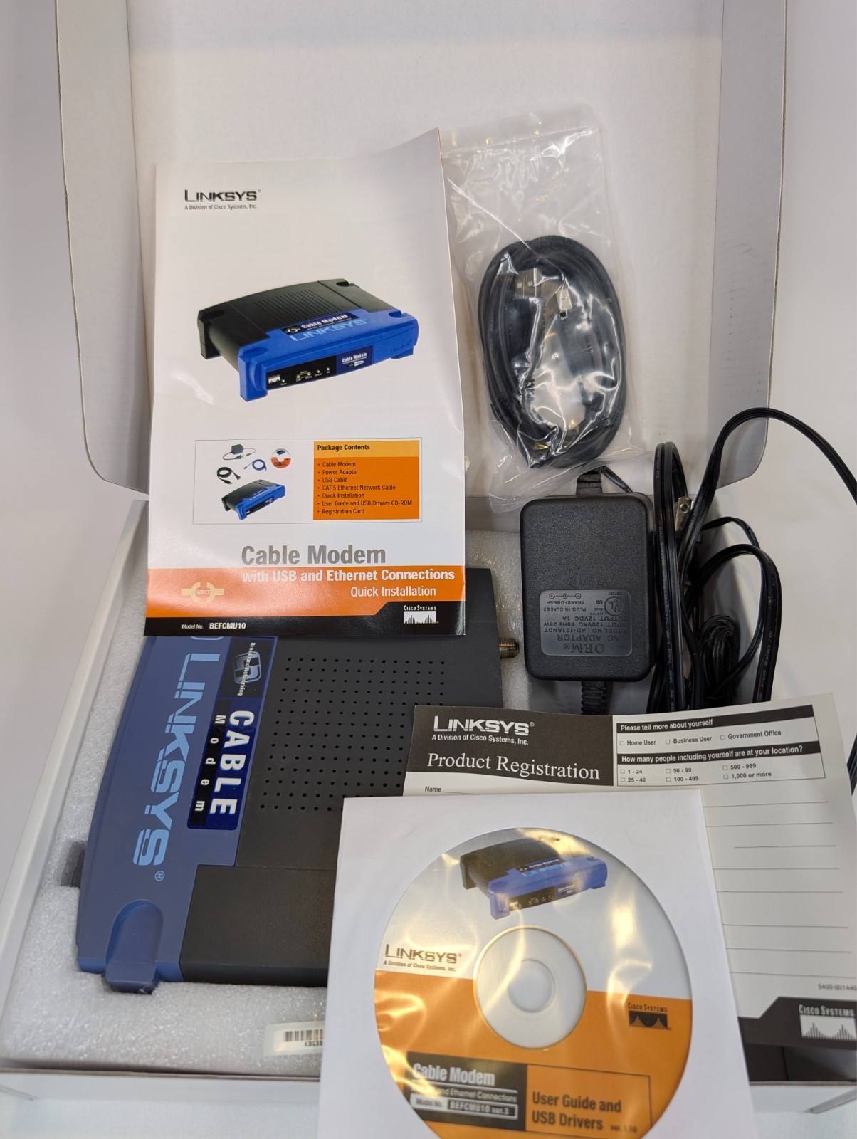 Linksys BEFCMU10 Cable Modem – BOXED