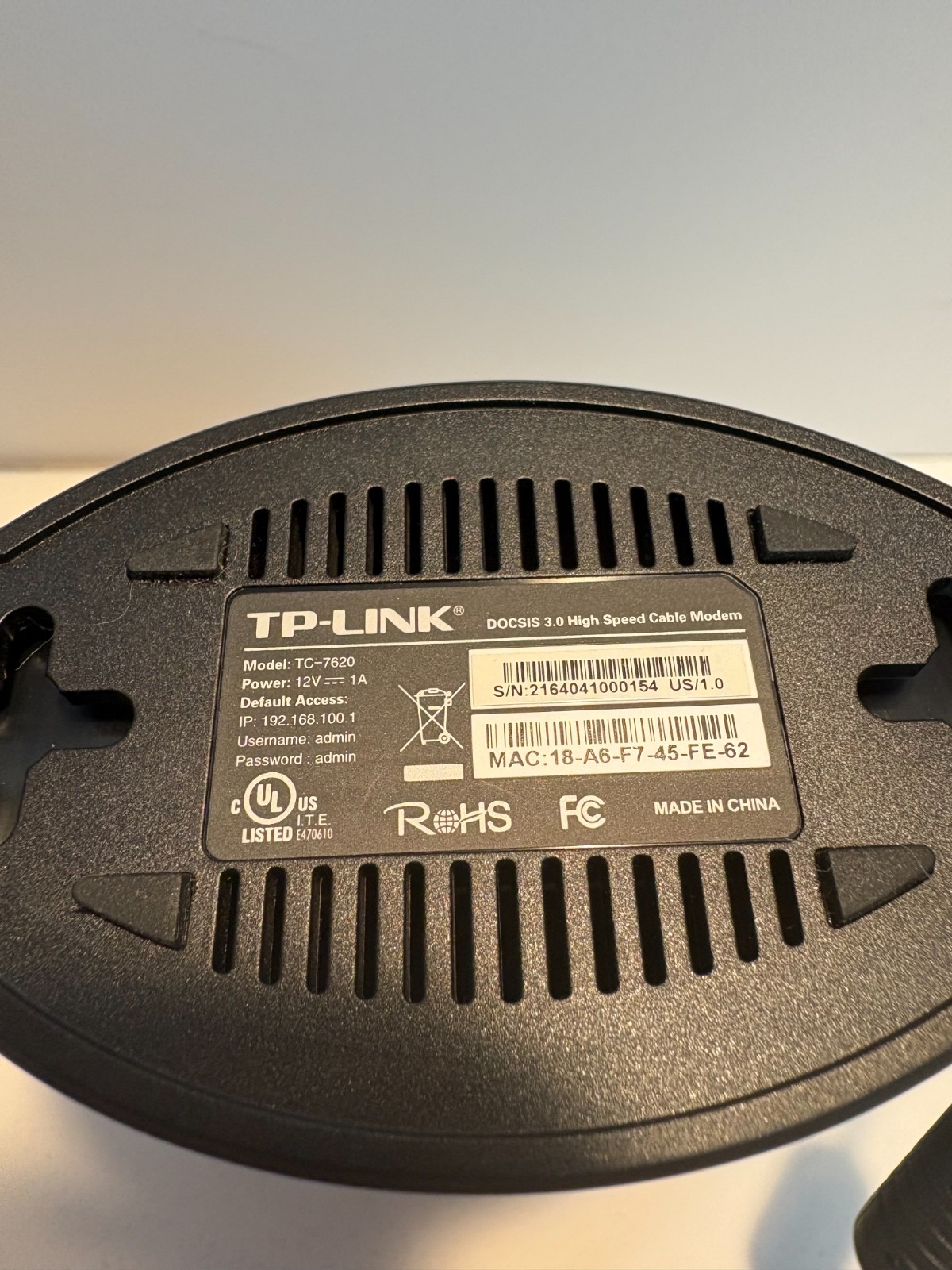 TP-LINK – TC-7620 – 24×8 DOCSIS 3.0 – High Speed Cable Modem