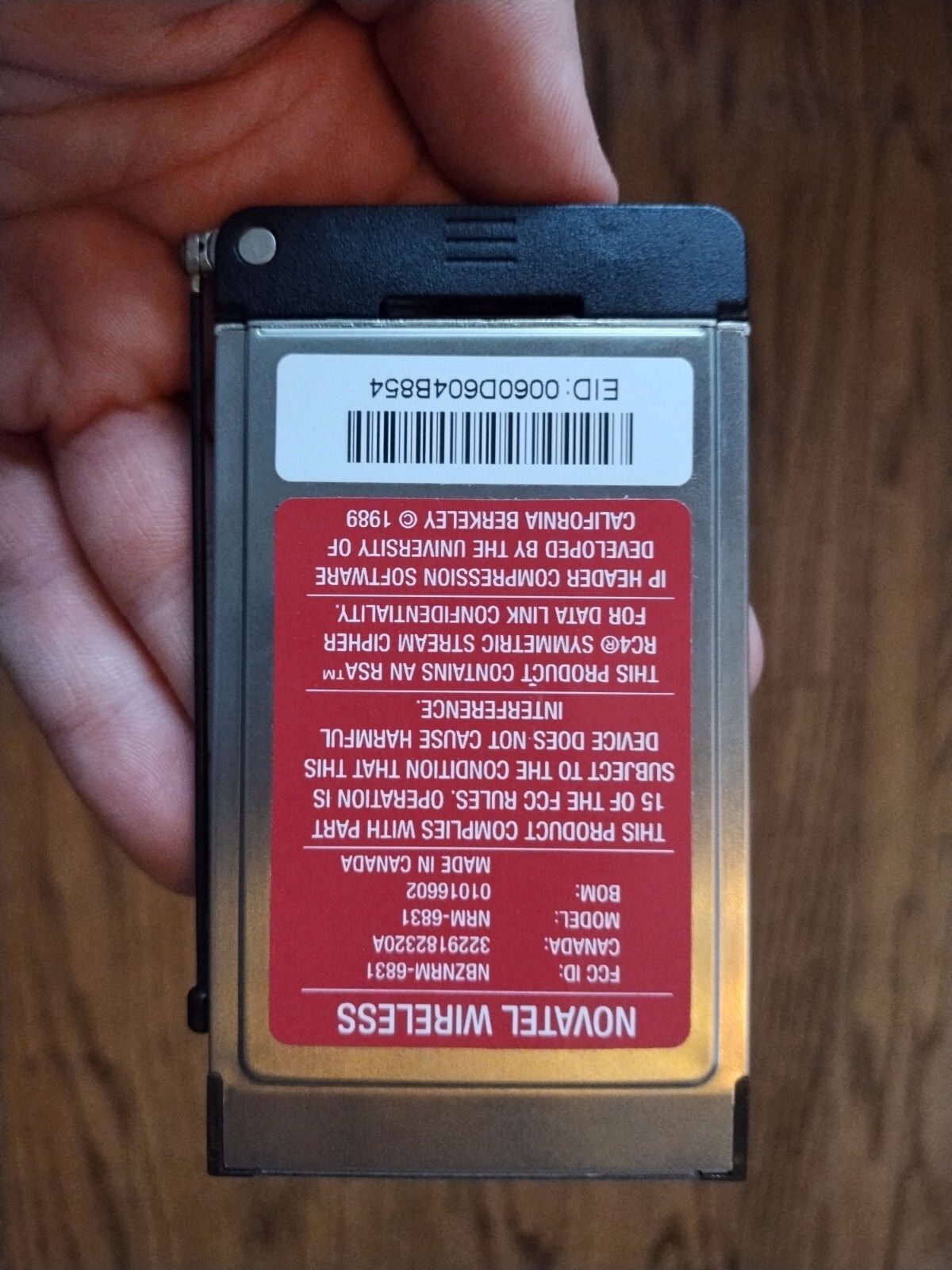 1999 Novatel Wireless Merlin Type II Wireless IP Modem WITH manual, and disc