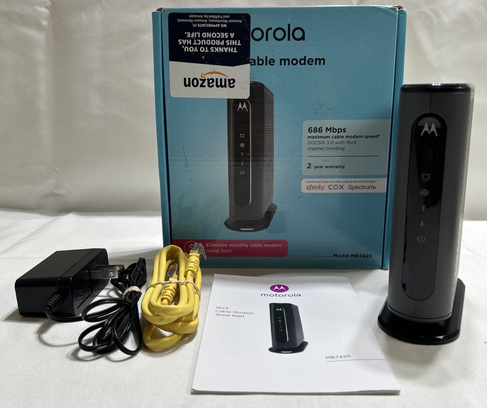 The Motorola MB7420 DOCSIS 3.0 cable modem