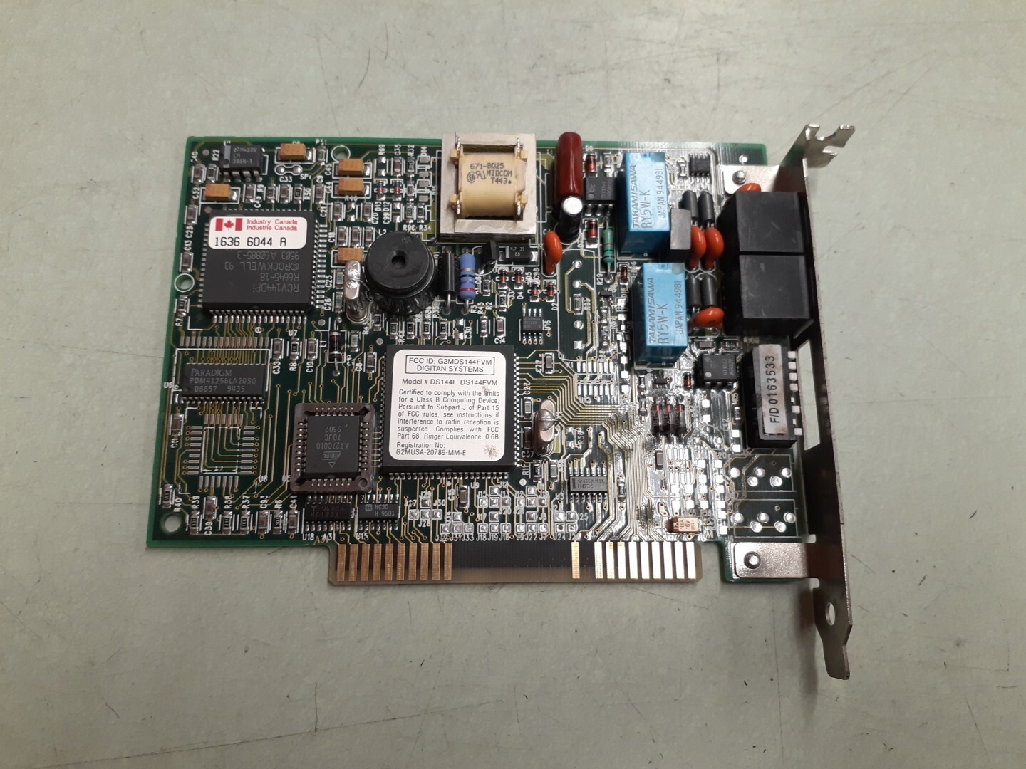 Digitan Systems DS144F Vintage Dial Up ISA Modem