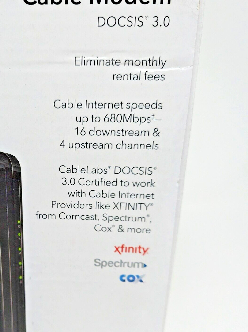 NETGEAR CM500-1AZNAS 16×4 DOCSIS 3.0 Cable Modem Max Download Speeds 686mbps