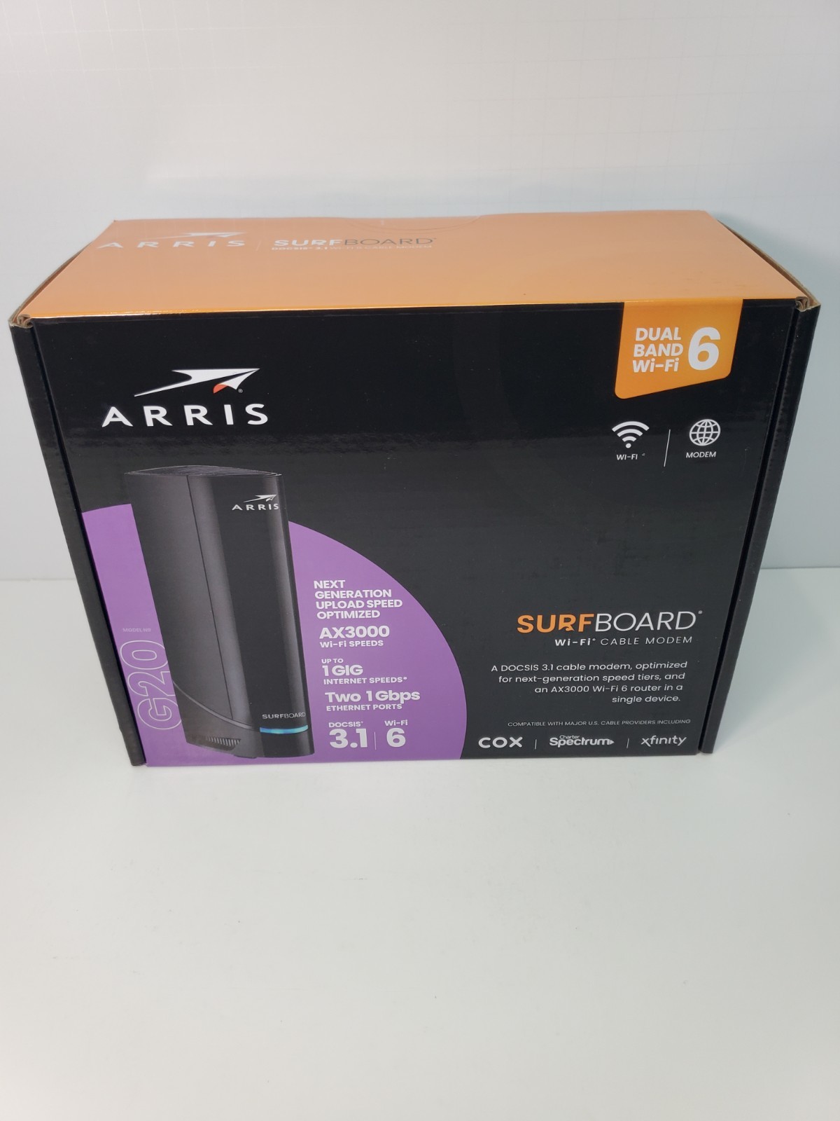 New & Sealed ARRIS G20 DOCSIS 3.1 Cable Modem & AX3000 WiFi 6 Router Free Ship!