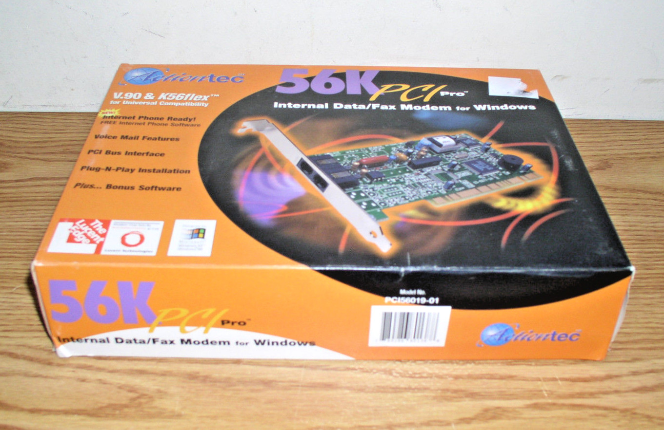 ACTIONTEC 56K PCI PRO INTERNAL DATA/FAX MODEM FOR WINDOWS MODEL PCI56019-01