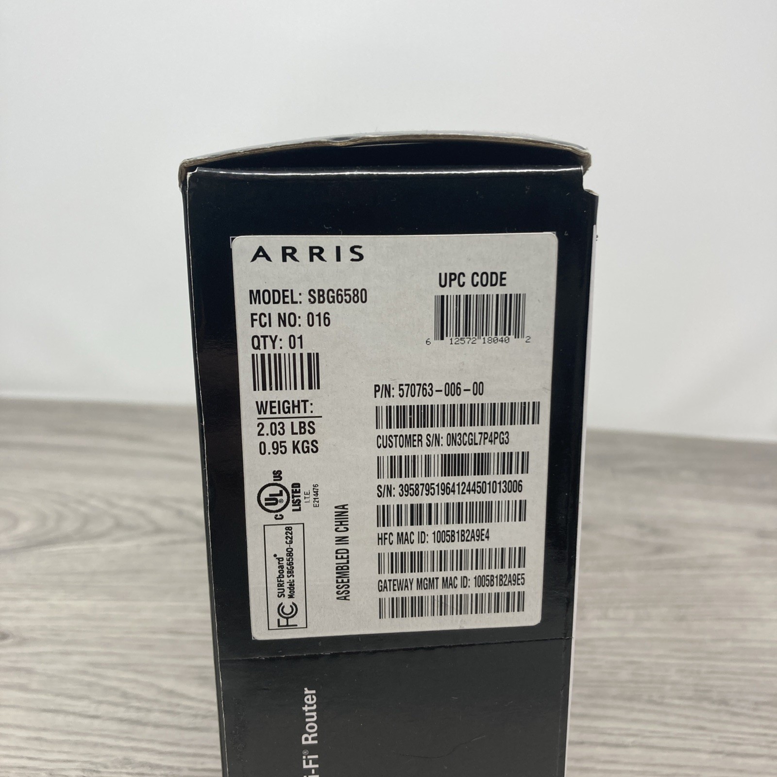Motorola ARRIS SURFboard SBG6580 DOCSIS 3.0 Cable Modem Wi-Fi Router & Adapter