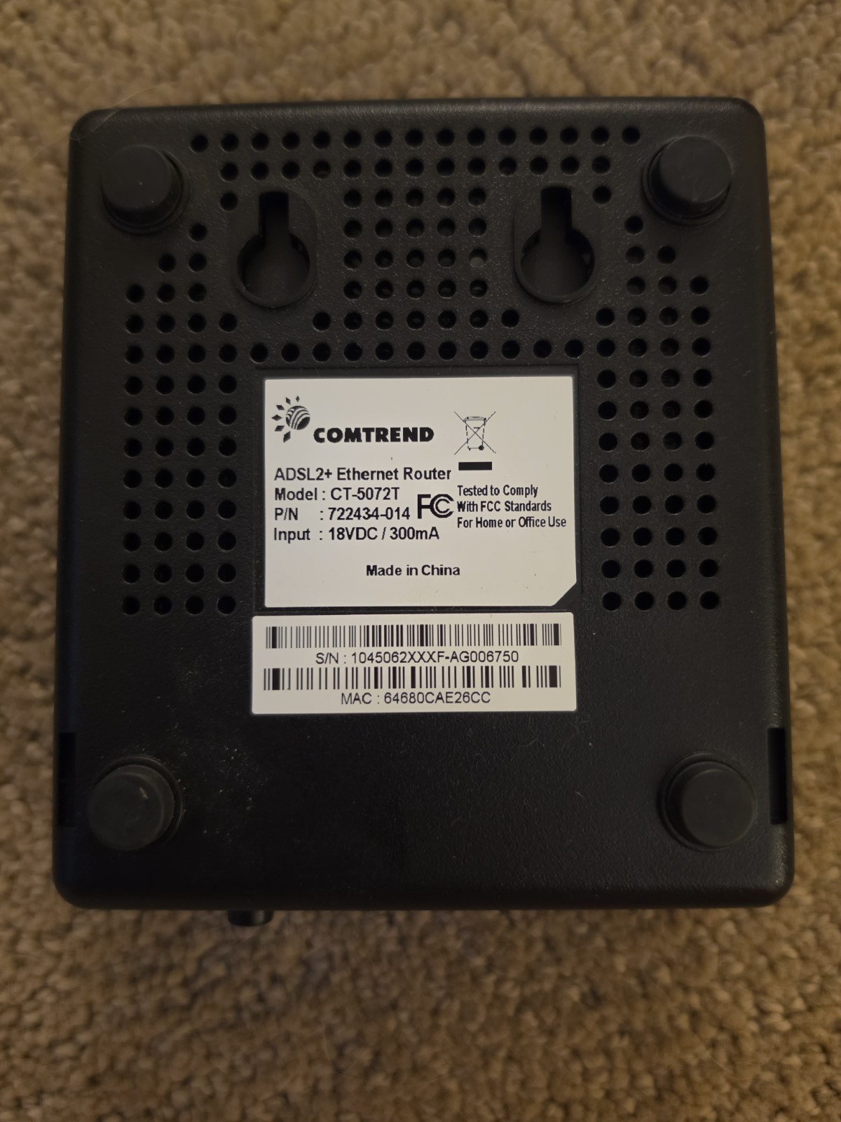 Preowned COMTREND CT-5072T ADSL2+MODEM in Good Working Condition