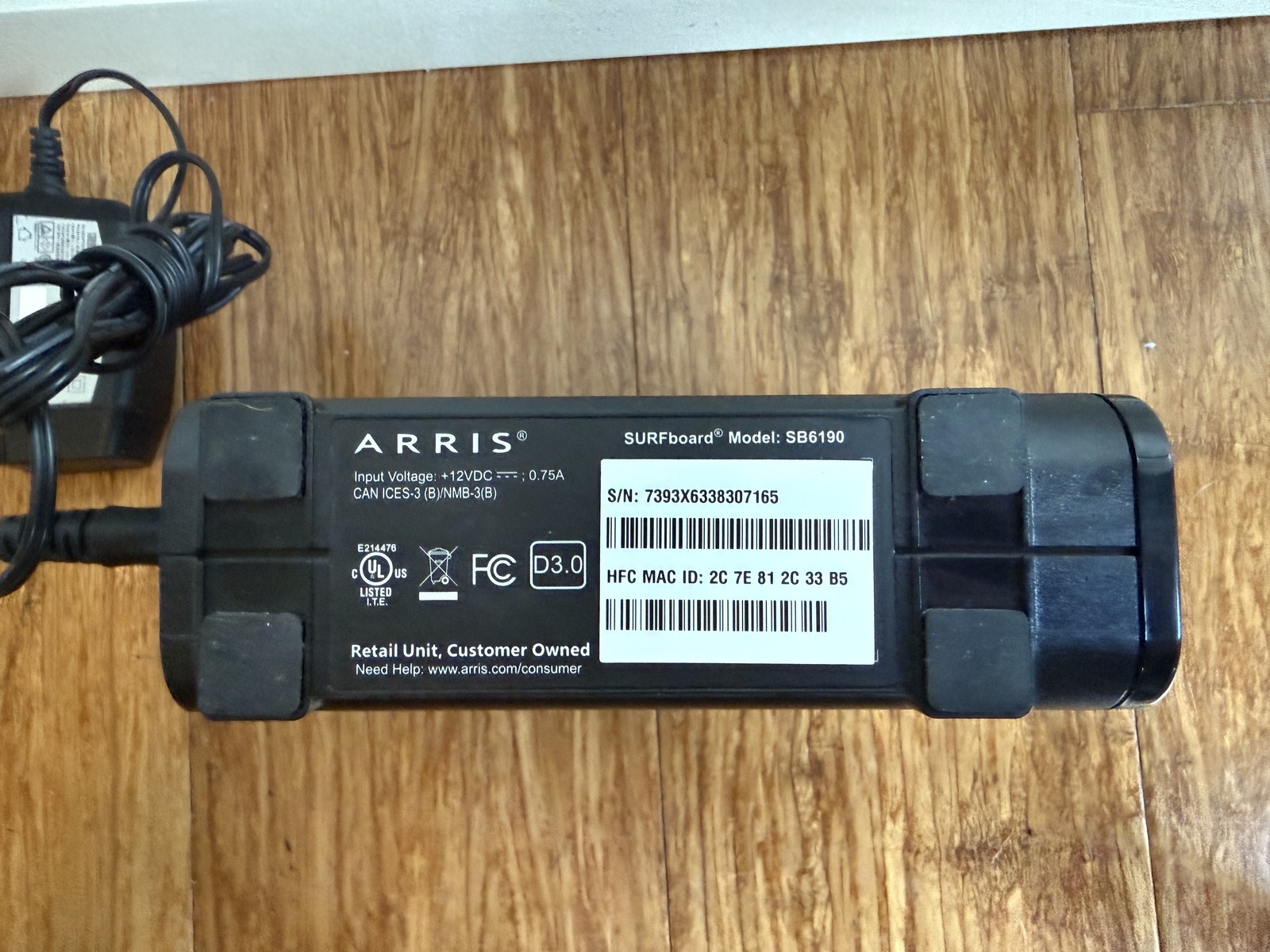 ARRIS SURFboard SB6190 DOCSIS 3.0 Cable Modem 32×8 Gigabit Tested Working