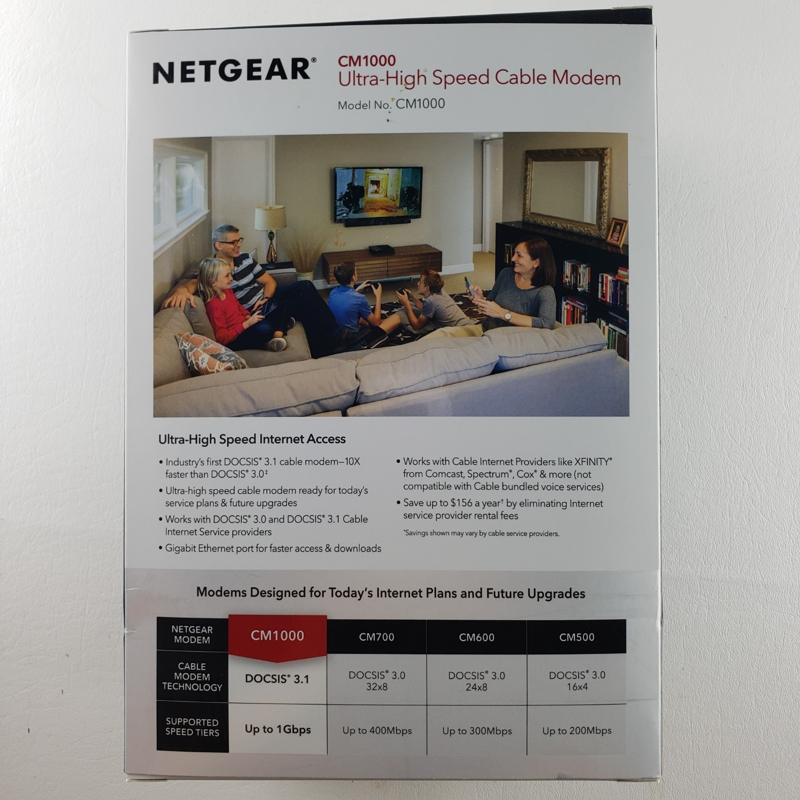 NETGEAR Cable Modem CM1000 Ultra-High Speed DOCSIS 3.1