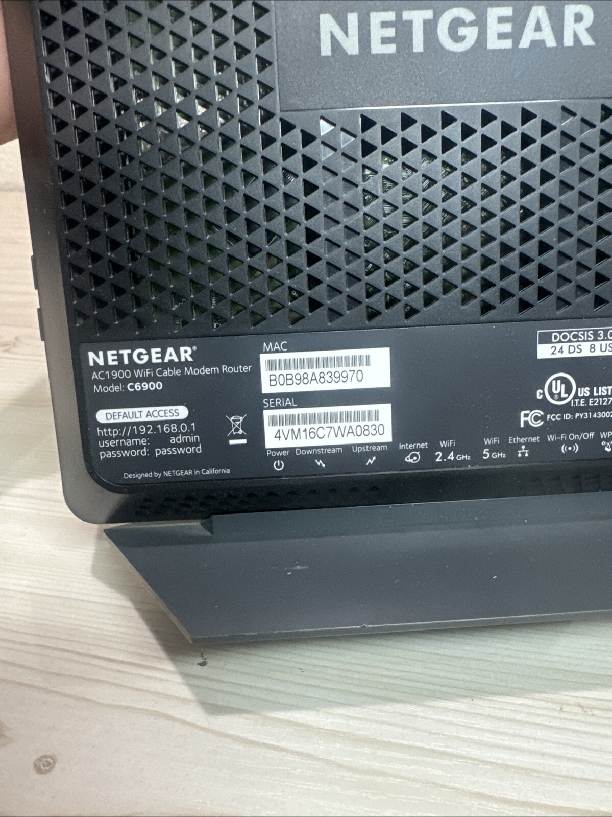 ✴️ NETGEAR Nighthawk AC1900 C6900 Wi Fi Cable Modem Router Grade A+ ✴️