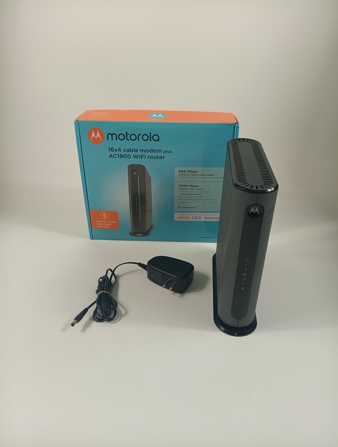 Motorola MG7550 Dual Band AC1900 Cable Modem and Wi-Fi Gigabit Router