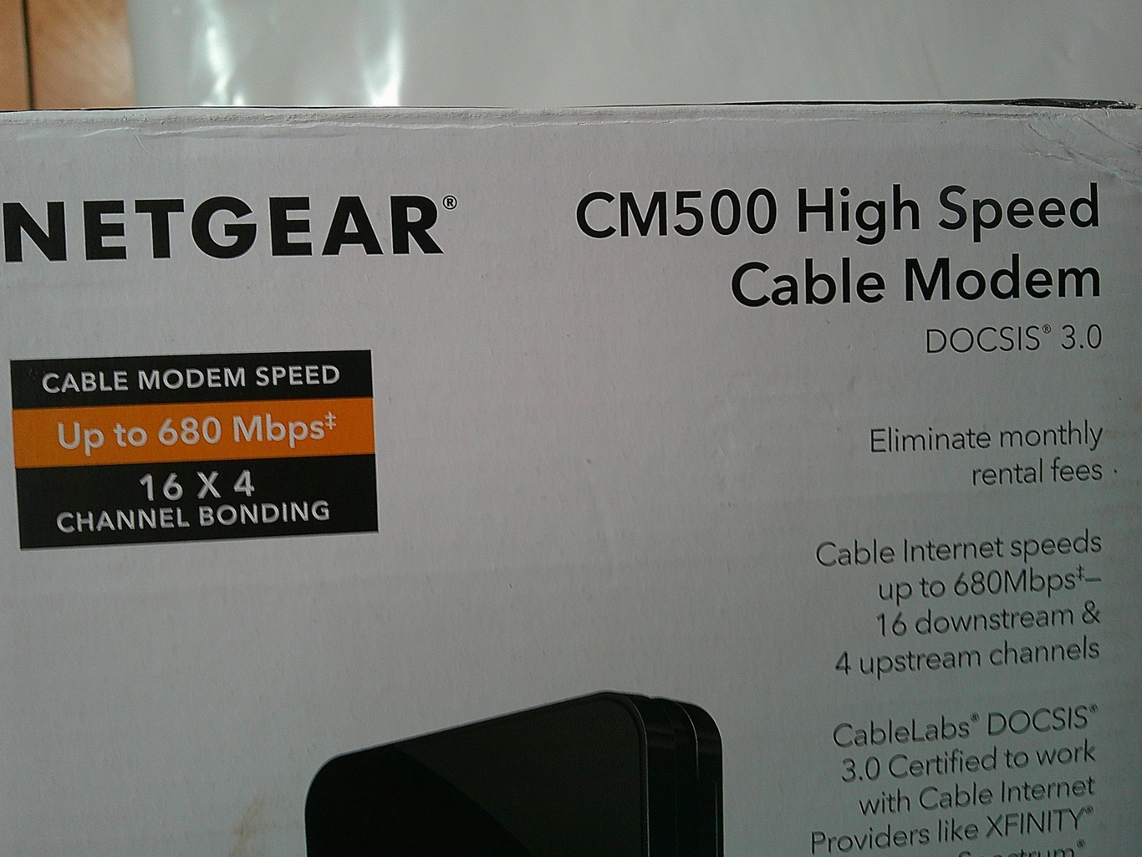 Netgear – Cable Modem – High Speed – CM500 – (CM500100NAS) 680 Mbps – Black