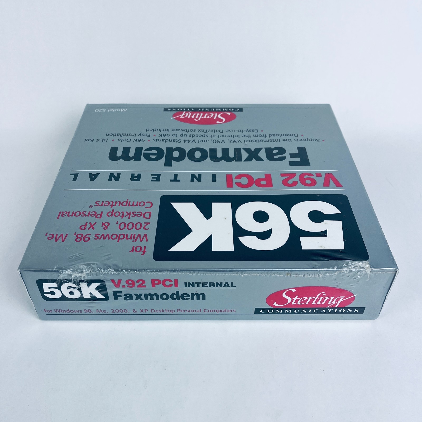 Sterling Model S20 56K FaxModem V.92 PCI Internal – New Factory Sealed Box