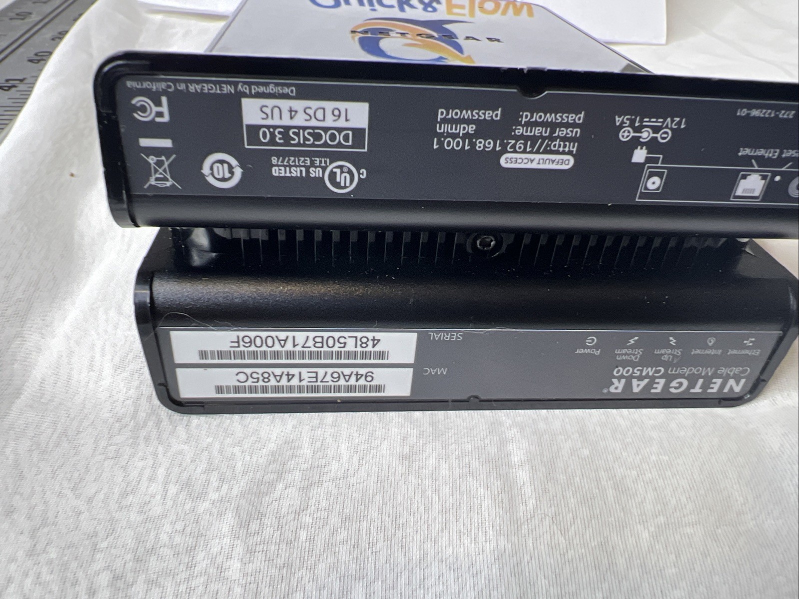 NETGEAR CM500 DOCSIS 3.0 Cable Modem – Used – w – 686 Mbps