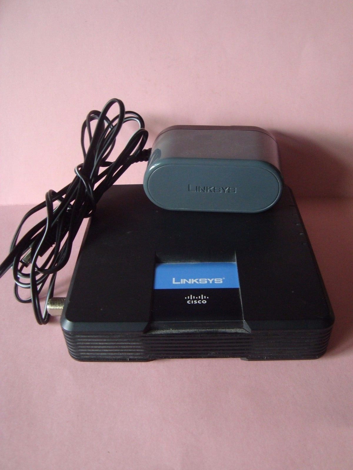 Cisco Linksys Model# CM100 Cable Modem Power Adapter Ethernet Cable CD