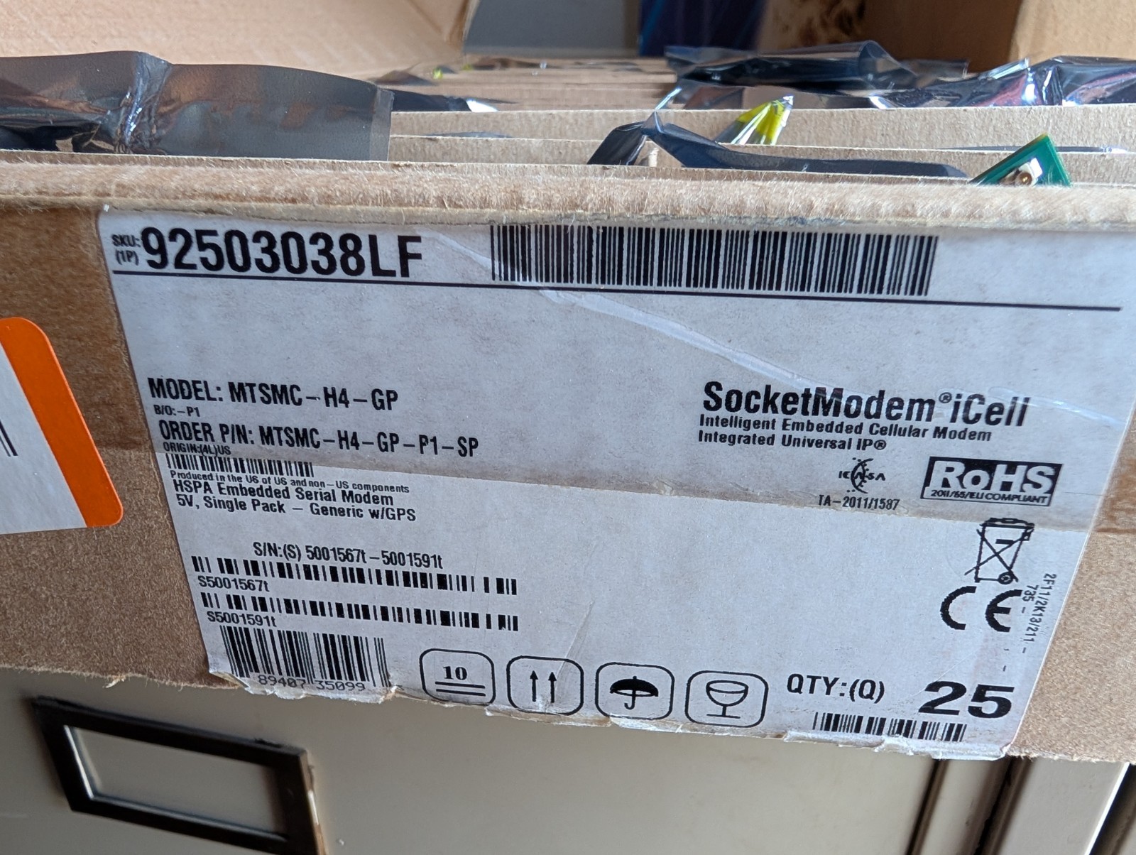Lot of 28 Multi-Tech MTSMC-H4-GP Cellular Modems – GSM/GPRS