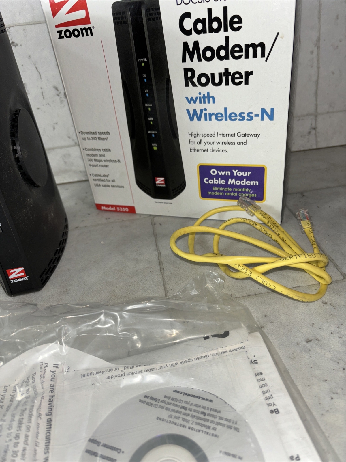 Zoom DOCSIS 3.0 Cable Modem/Router w/Wireless-N Model 5350